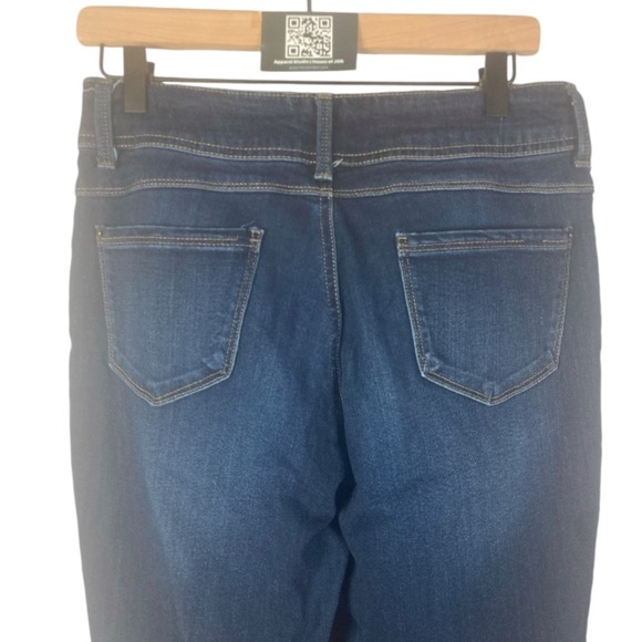 NO BOUNDARIES dk blue mid rise skinny // 13 - Picture 2 of 7